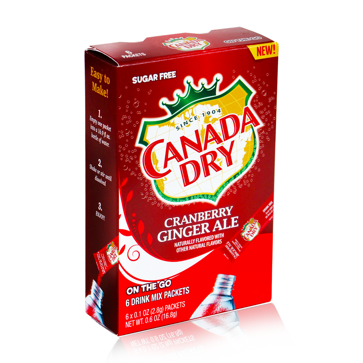 Canada Dry Cranberry Ginger Ale Powder Drink Mix 6 Pack Box United Sweets 2224