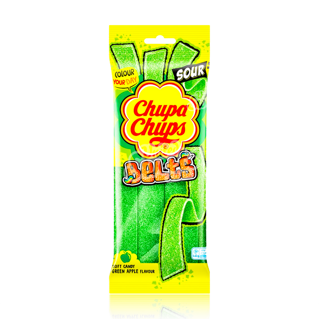 Chupa Chups Sour Belts Green Apple 90g