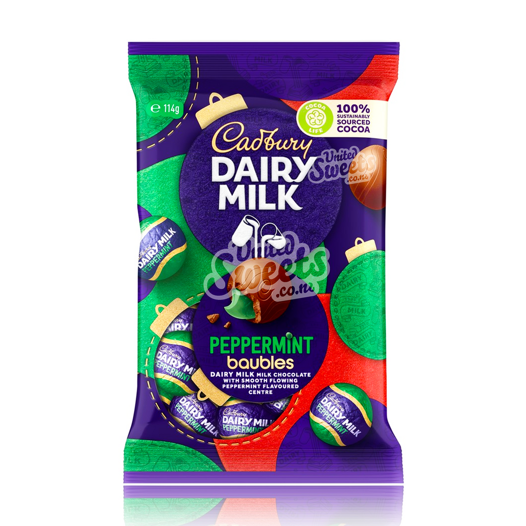 Cadbury Chocolate Baubles Peppermint 114g