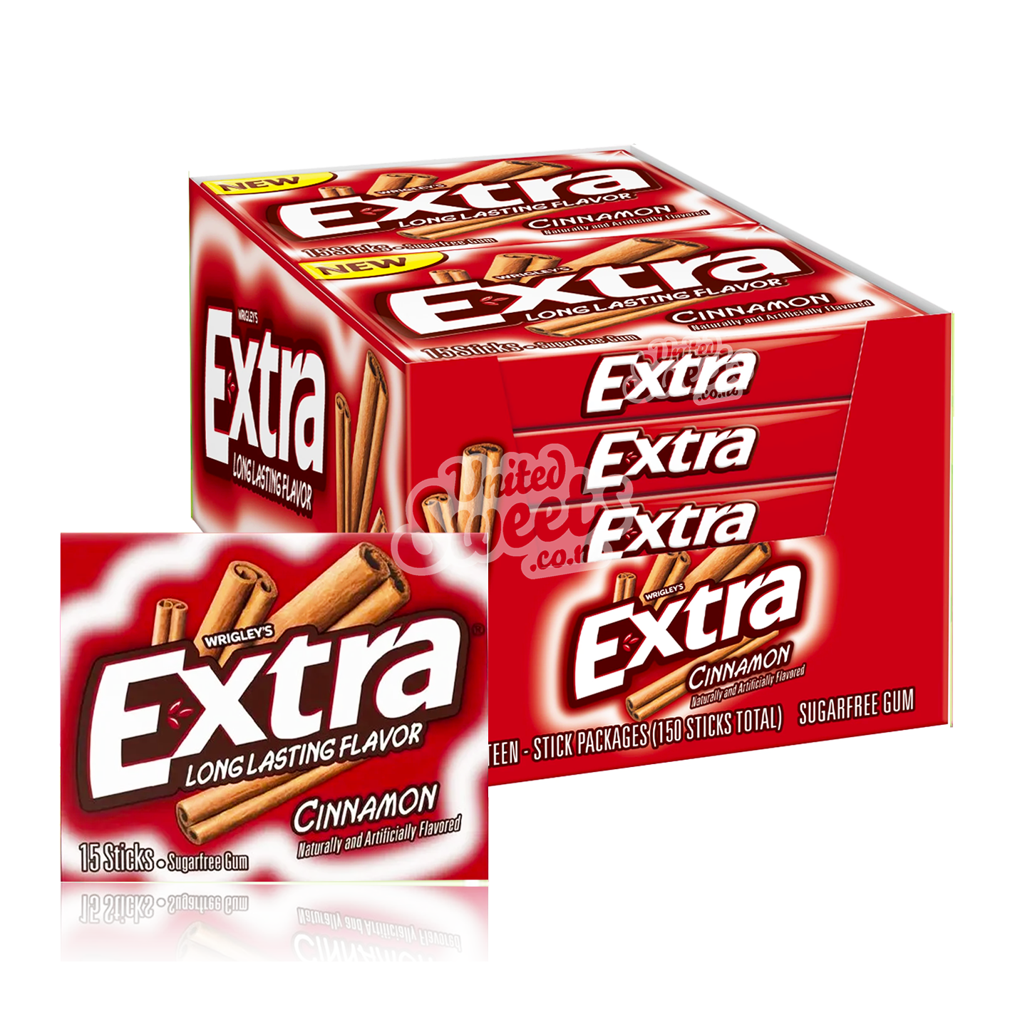 Wrigley's Extra Cinnamon Chewing Gum 10 x 15 Sticks – United Sweets