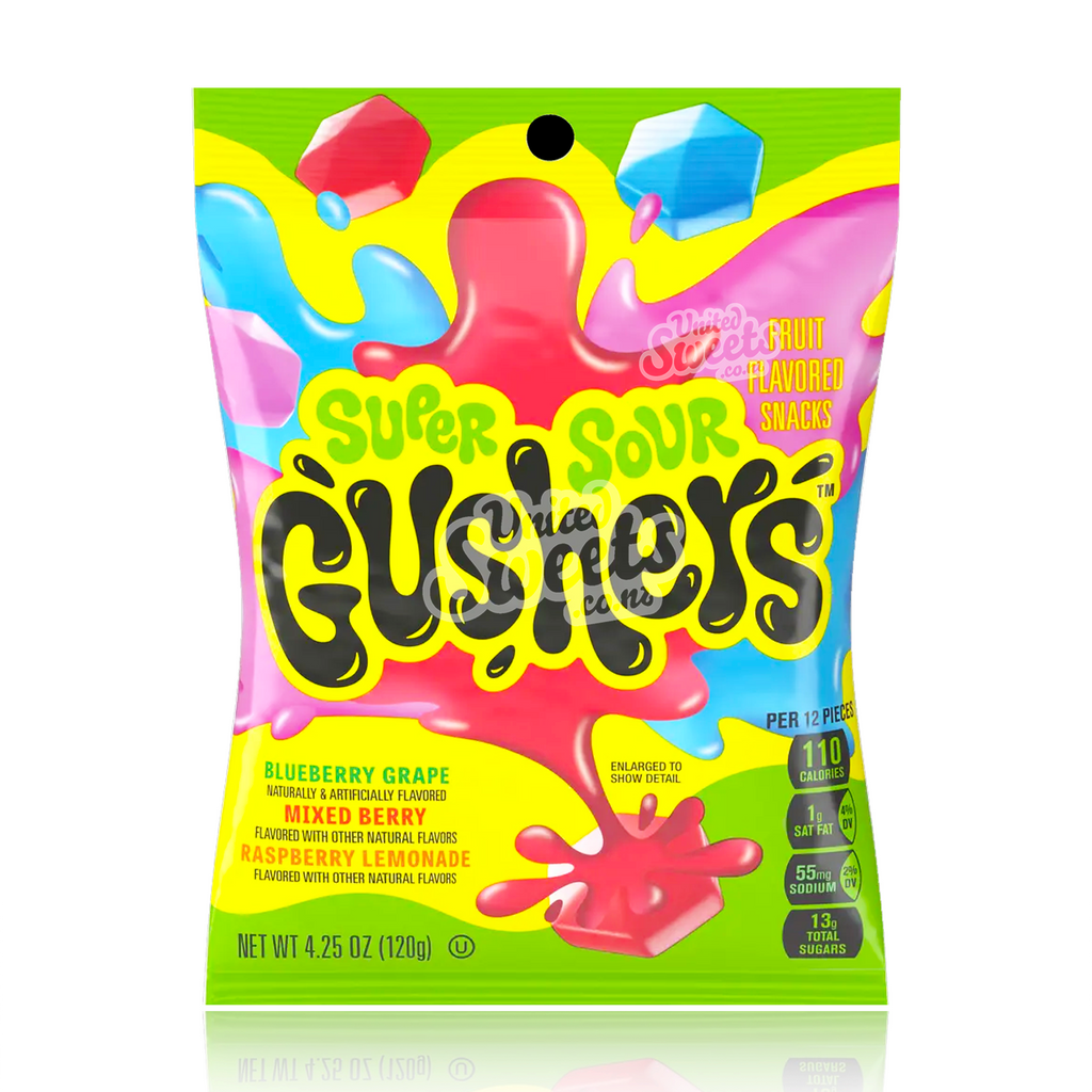 Fruit Gusher Super Sour Berry Variety Pack Peg Bag 120g