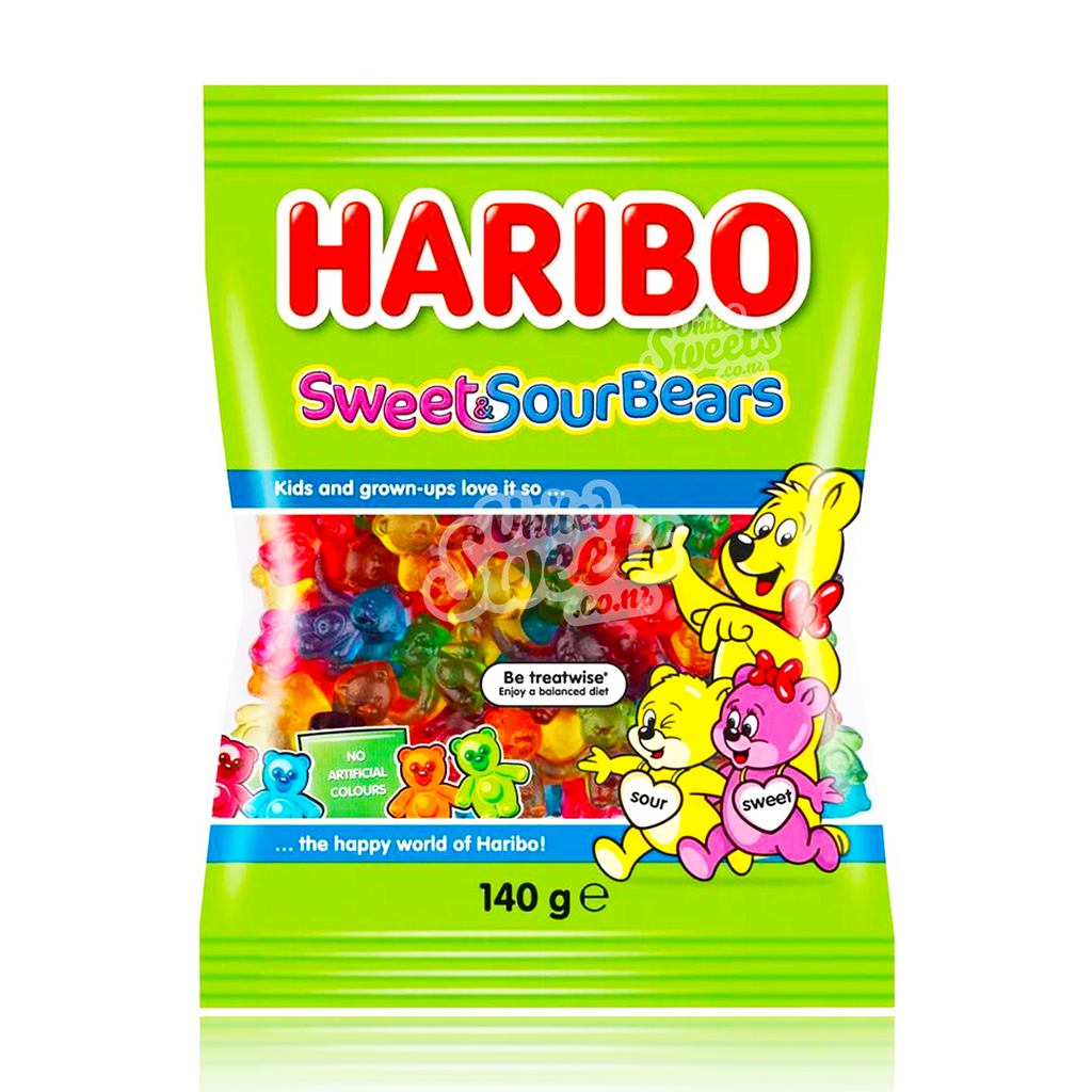 Haribo Jelly Sweets Sweet & Sour Bears 140g (Made in Germany)