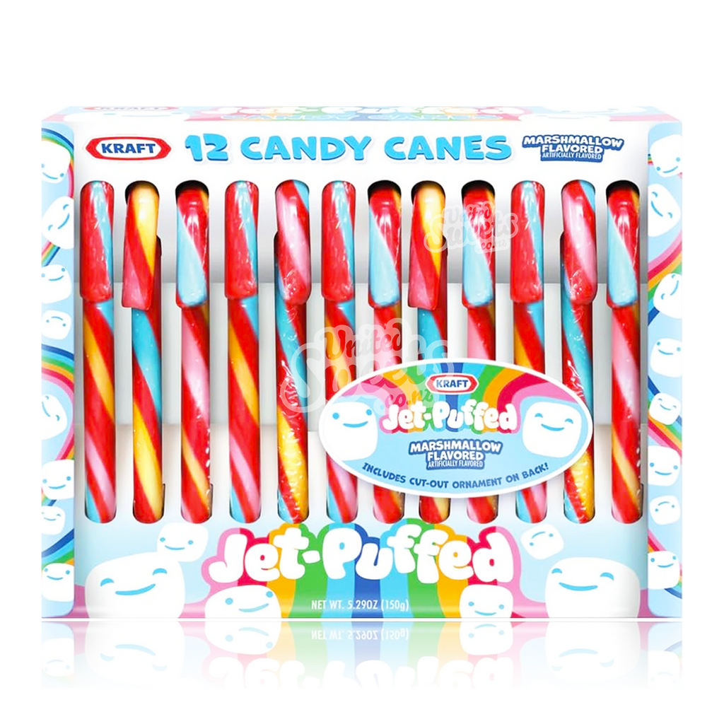 Jet Puffed Candy Canes 12 Pack 150g