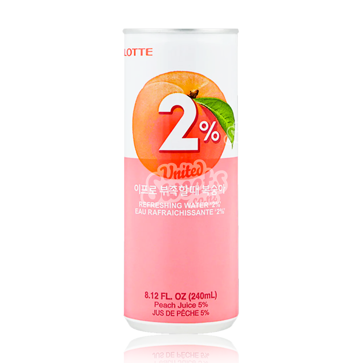 Lotte 2% Peach Can 240ml – United Sweets