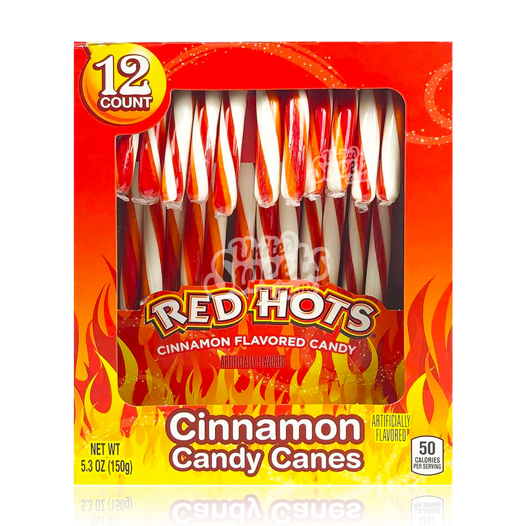 Red Hots Candy Canes 12 Pack 150g