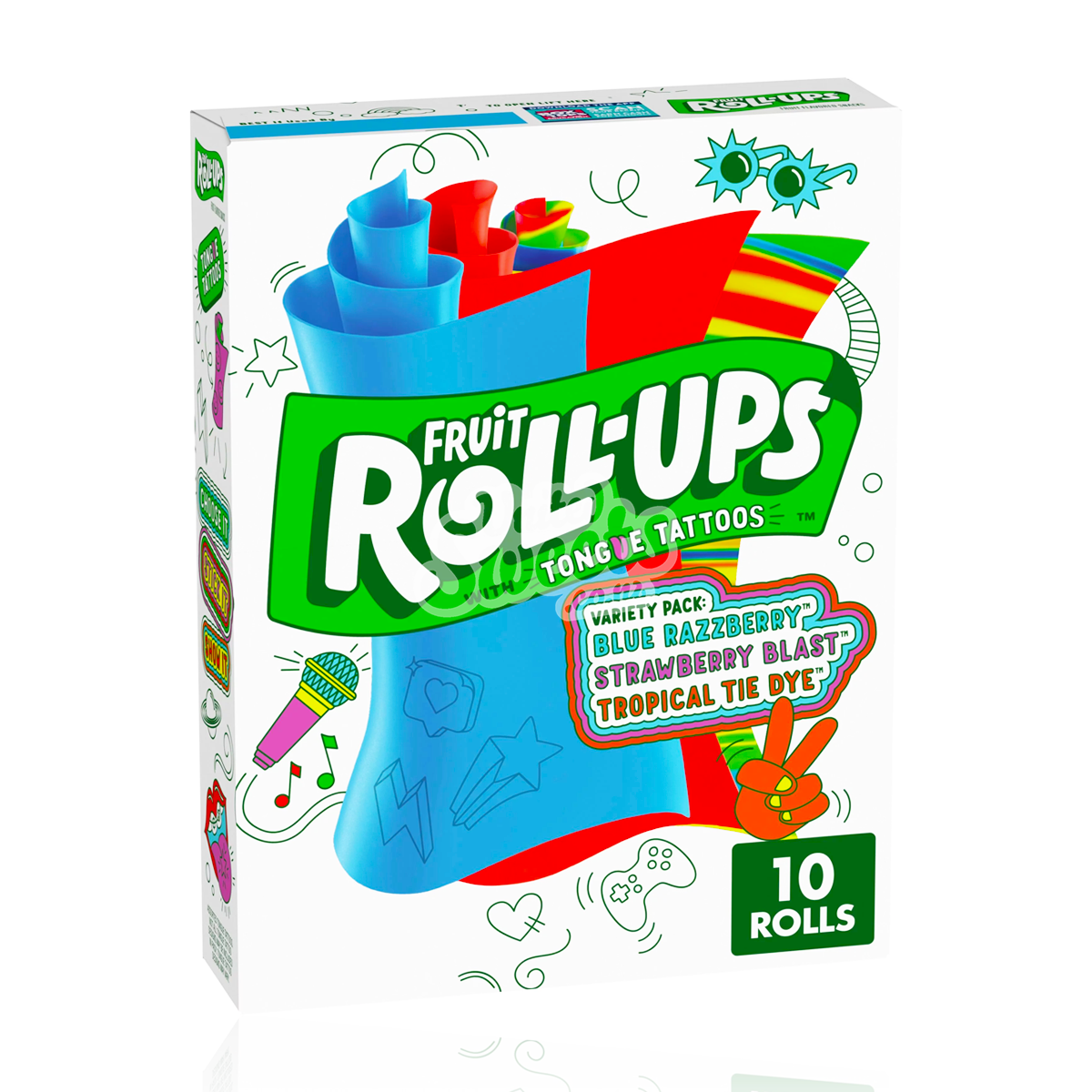 Fruit Roll-Ups With Tongue Tattoos Variety Pack 10 Pack 141g – United ...