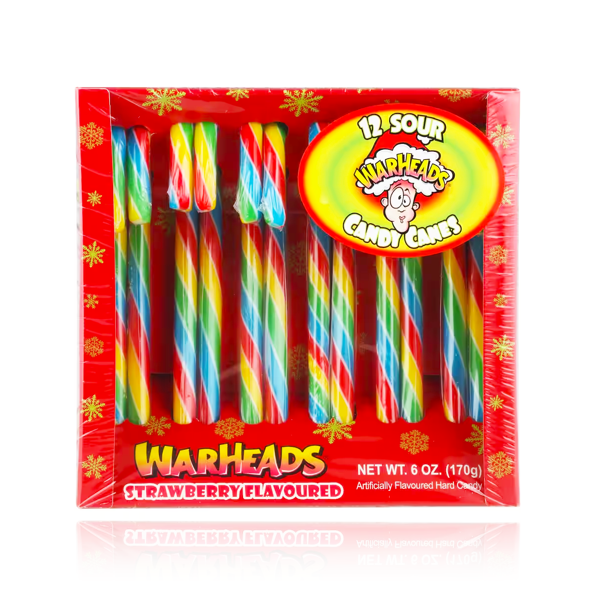 Warheads Strawberry Sour Candy Cane 12PK 170g – United Sweets