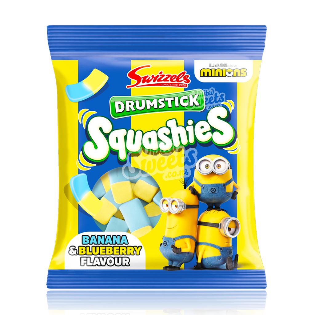 Swizzels Drumstick Squashies Minions Banana & Blueberry 110g (UK Made)