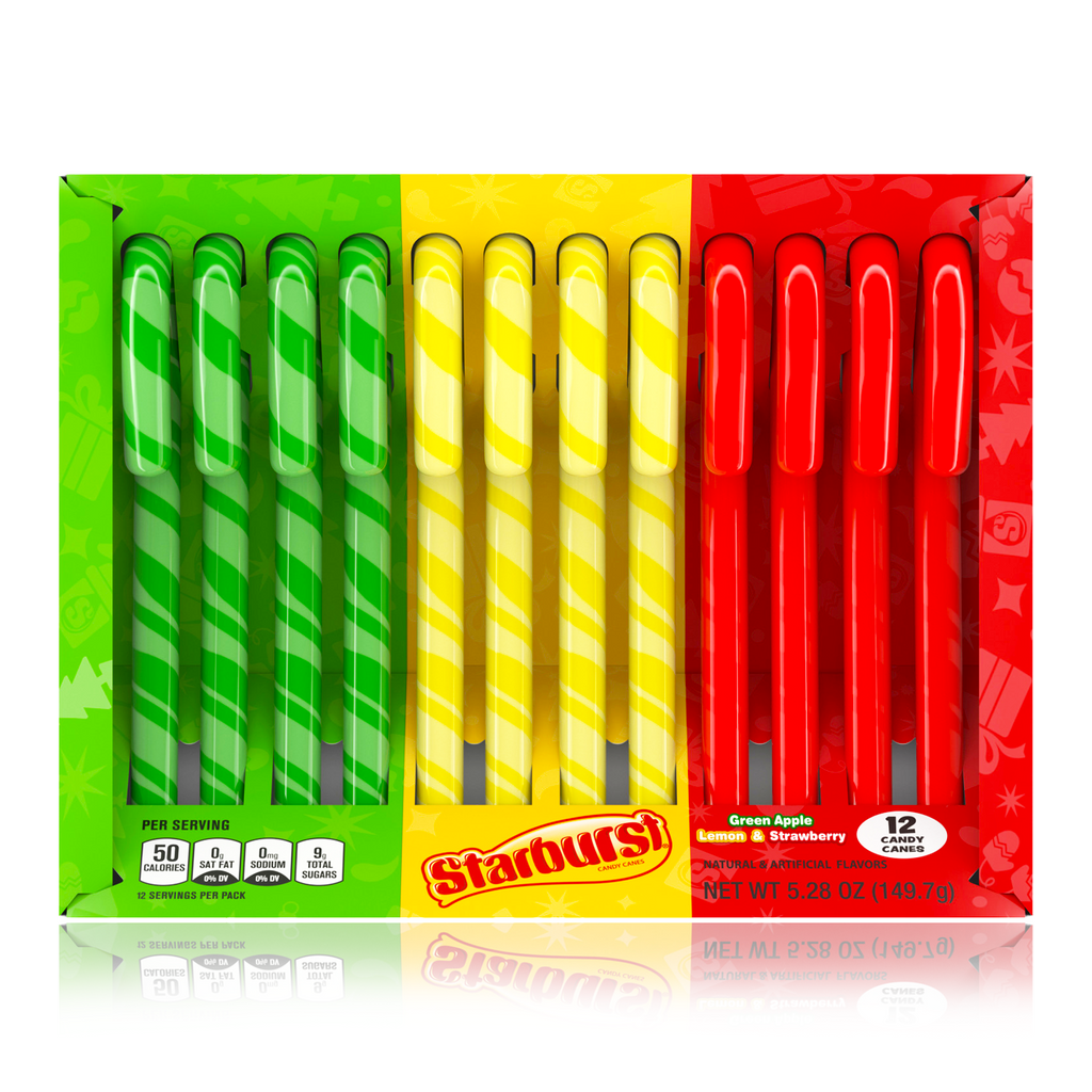 Starburst Candy Canes 12 Pack 150g